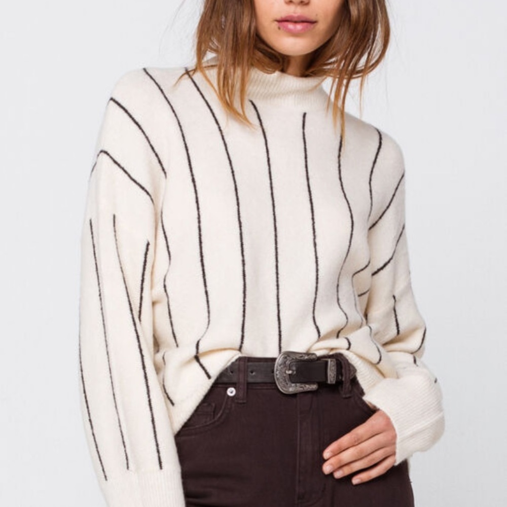 Amuse society stripped cream sweater